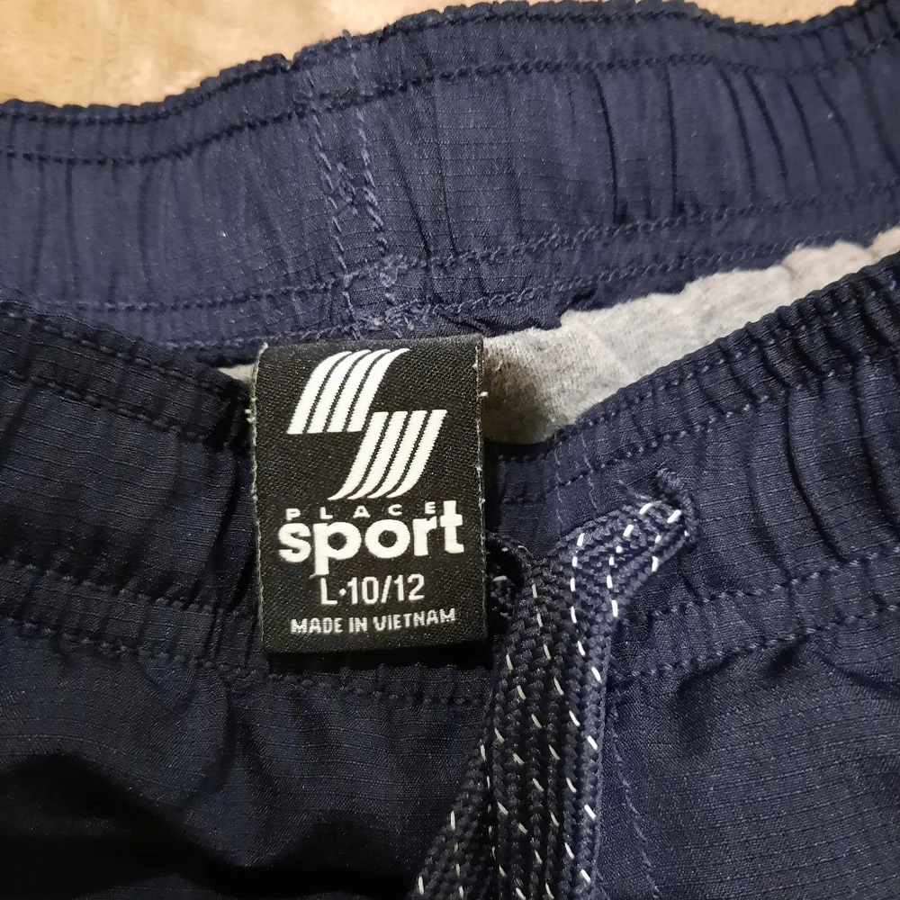 The Children's Place Navy Blue Jogger Sweatpants with White Piping